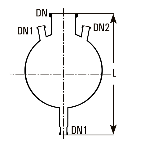 Three Neck Bottom Outlet Spherical Vessels